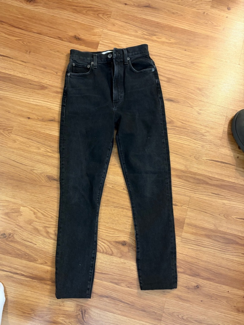 Agolde High-Rise Black Slim Taper Jeans
